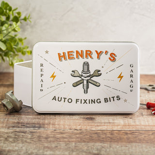 Personalised Garage Bits Storage Tin