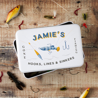 Personalised Fishing Bits Storage Tin