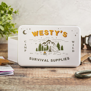 Personalised Survival Supplies Storage Tin