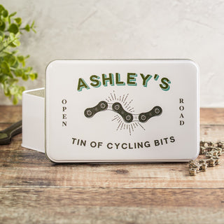 Personalised Cycling Bits Storage Tin