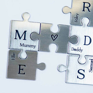 Metallic Family Puzzle Pieces A5 Print