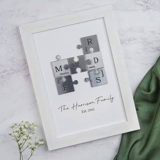 Metallic Family Puzzle Pieces A5 Print