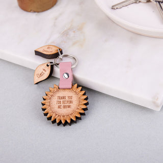 Thank You Teacher Sunflower Keepsake Keyring