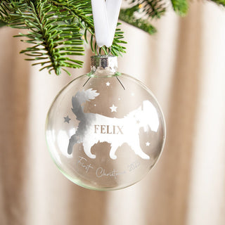 Personalised Cat Silhouette Foiled Glass Bauble