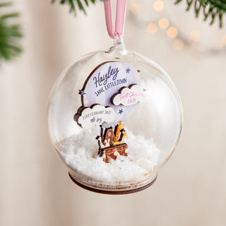 Hot Air Balloon First Christmas Baby Details Bauble