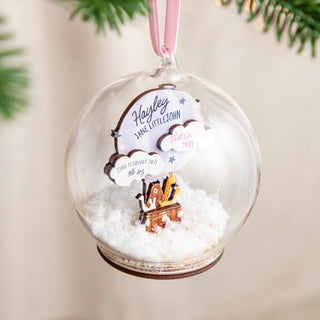 Hot Air Balloon First Christmas Baby Details Bauble