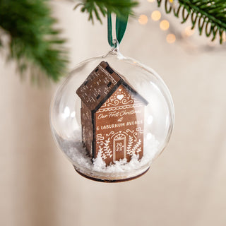 3D Wooden Gingerbread House Bauble