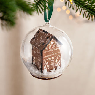 3D Wooden Gingerbread House Bauble