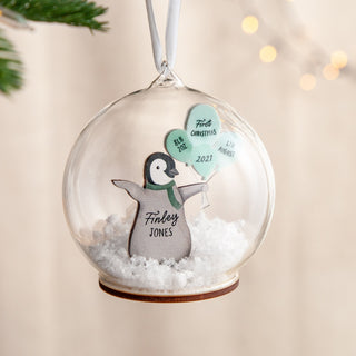 Penguin First Christmas Baby Details Bauble