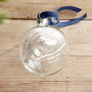 Robins Appear... Foiled Memorial Bauble