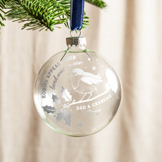 Robins Appear... Foiled Memorial Bauble