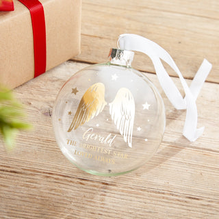 Angel Wings Foiled Memorial Bauble