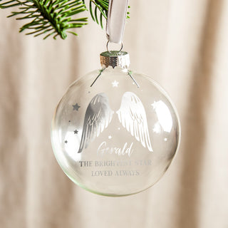 Angel Wings Foiled Memorial Bauble