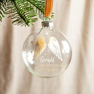 Angel Wings Foiled Memorial Bauble