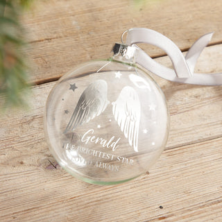 Angel Wings Foiled Memorial Bauble