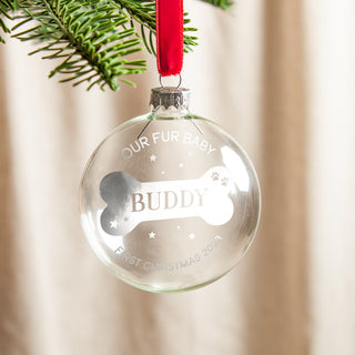 Bone with Name Foiled Pet Bauble