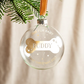 Bone with Name Foiled Pet Bauble