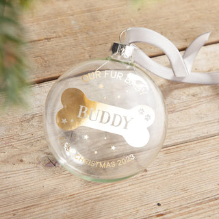 Bone with Name Foiled Pet Bauble