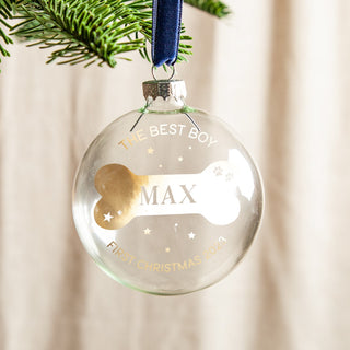 Bone with Name Foiled Pet Bauble