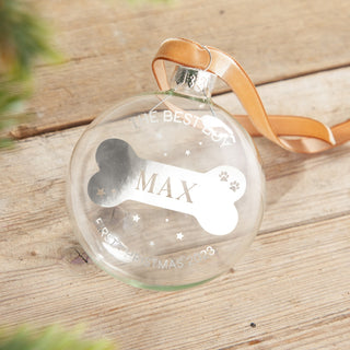 Bone with Name Foiled Pet Bauble