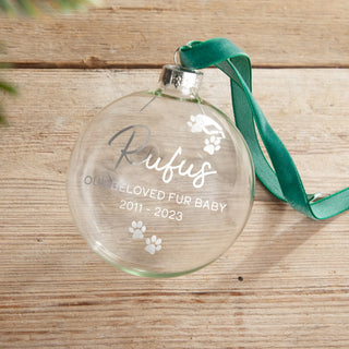 Pawprints Foiled Pet Memorial Bauble