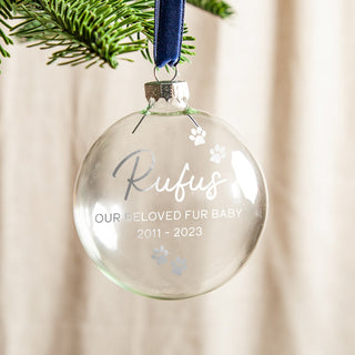 Pawprints Foiled Pet Memorial Bauble