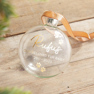 Pawprints Foiled Pet Memorial Bauble