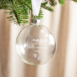 Pawprints Foiled Pet Memorial Bauble