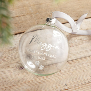 Pawprints Foiled Pet Memorial Bauble