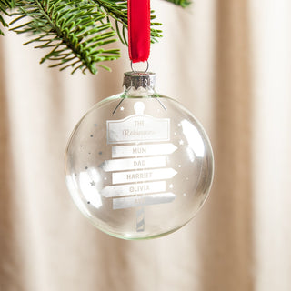 Family Signpost Foiled Bauble