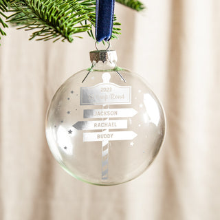 Family Signpost Foiled Bauble