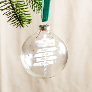 Family Signpost Foiled Bauble