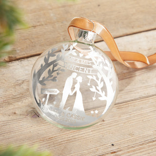 Wedding Couple Beneath Tree Foiled Bauble