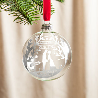 Wedding Couple Beneath Tree Foiled Bauble