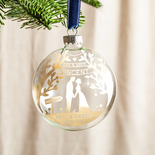 Wedding Couple Beneath Tree Foiled Bauble