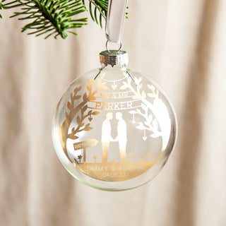 Wedding Couple Beneath Tree Foiled Bauble