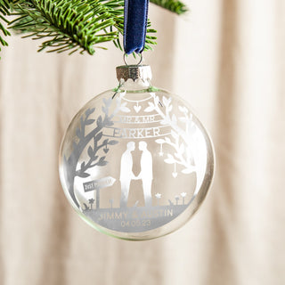 Wedding Couple Beneath Tree Foiled Bauble