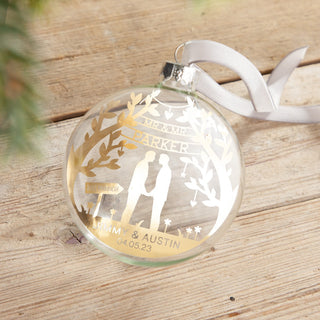 Wedding Couple Beneath Tree Foiled Bauble