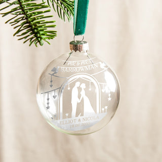 Wedding Couple Beneath Arch Foiled Bauble