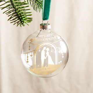 Wedding Couple Beneath Arch Foiled Bauble