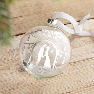 Wedding Couple Beneath Arch Foiled Bauble