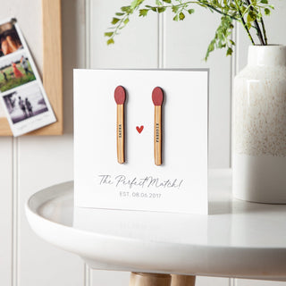 The Perfect Match Wooden Matchsticks Card