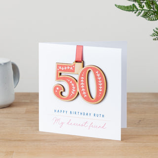 Big Birthday Numbers Hanging Keepsake Card