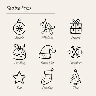 Festive Icons Personalised Linen Napkin Set