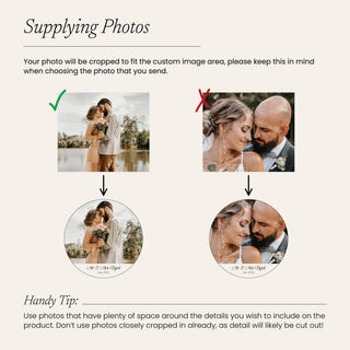 Custom Photo and Caption Linen Anniversary Hoop