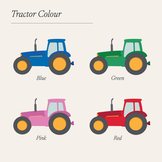 Personalised New Baby Wooden Tractor Initial Print