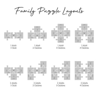 Metallic Family Puzzle Pieces A5 Print