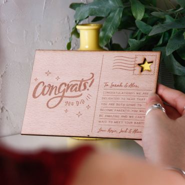 Personalised 'Congrats' Wooden Post Card