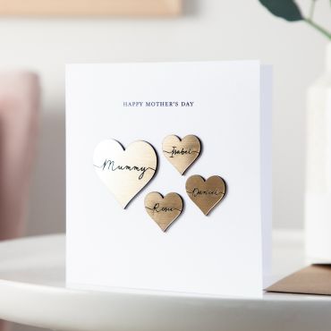 Metallic Hearts Mother's Day Card