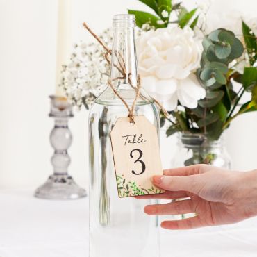 Entwined Leaf Wooden Table Number Tags